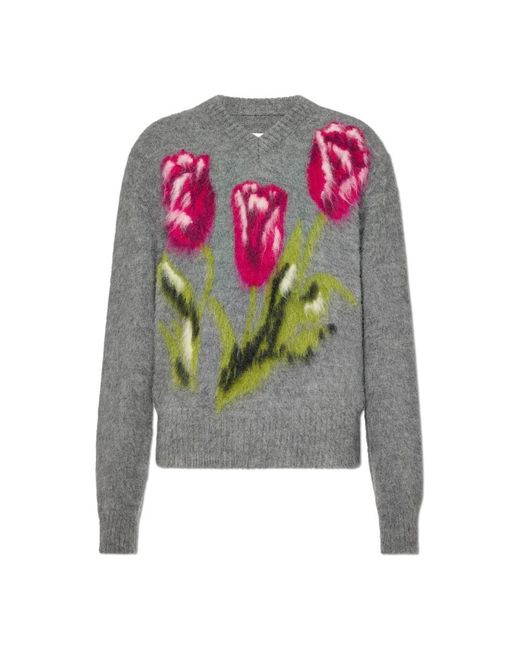 Maison Margiela Gray Round-Neck Knitwear