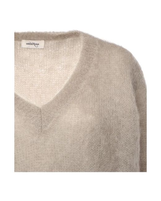 Ottod'Ame Natural V-Neck Knitwear