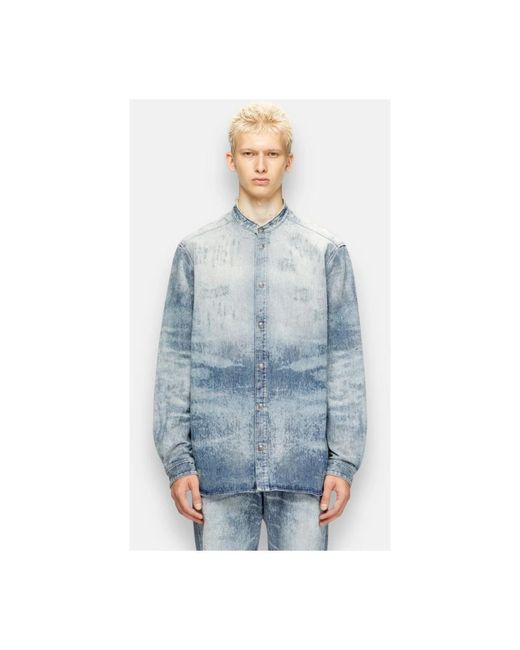 DIESEL Blue Denim Shirts for men