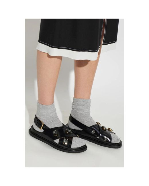 Flat Sandals di Marni in Black