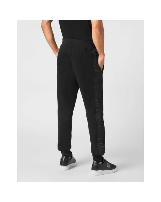 Philipp Plein Broeken ,Zwart ,Katoen Gewatteerde Joggingbroek in het Black voor heren
