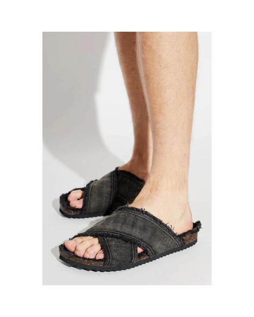 DIESEL Black Sliders for men
