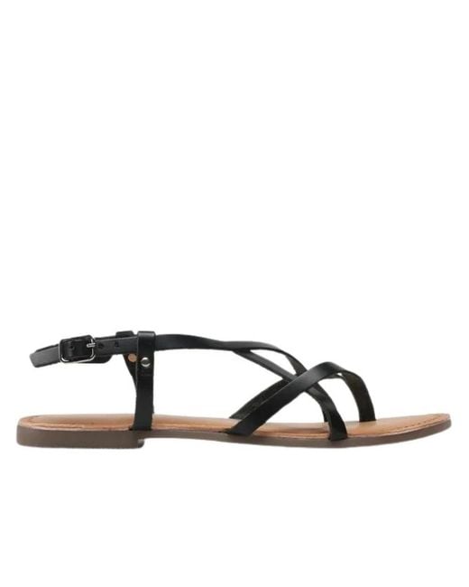 Gioseppo Black Flat Sandals
