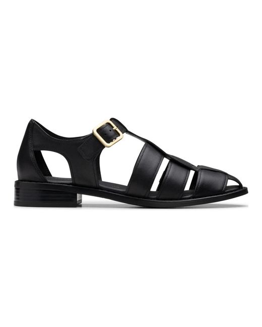 Flat Sandals Clarks en coloris Black