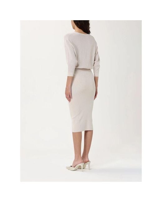 Midi Dresses Elisabetta Franchi de color White