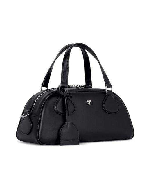 Courreges Black Schwarze taschen mit gesticktem logo