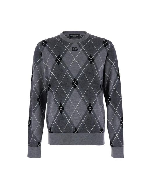 Round-Neck Knitwear Dolce & Gabbana pour homme en coloris Gray