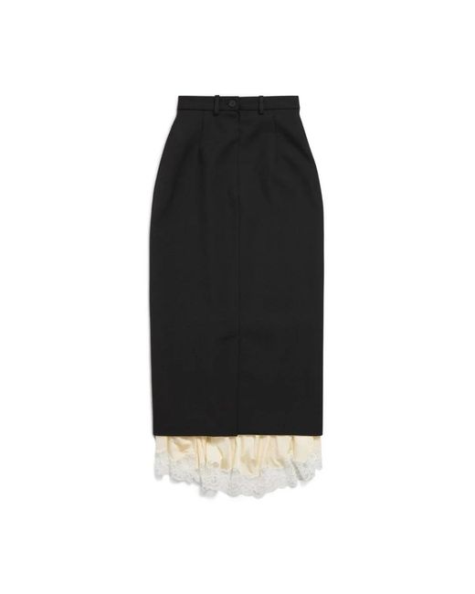 Balenciaga Black Midi Skirts
