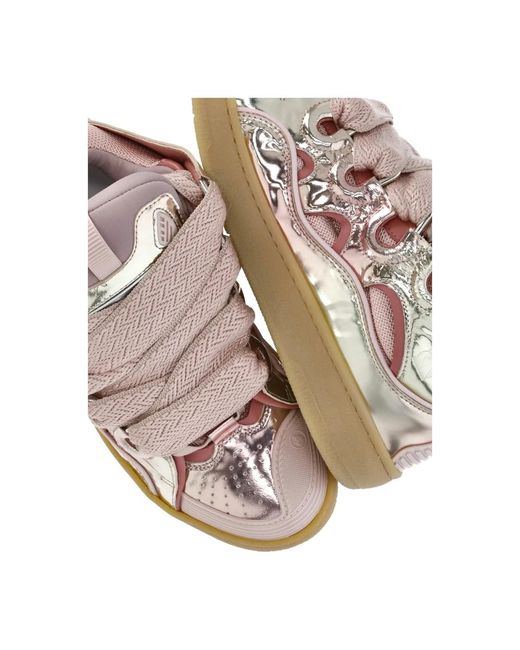 Lanvin Pink Rosa leder sneakers runde zehen