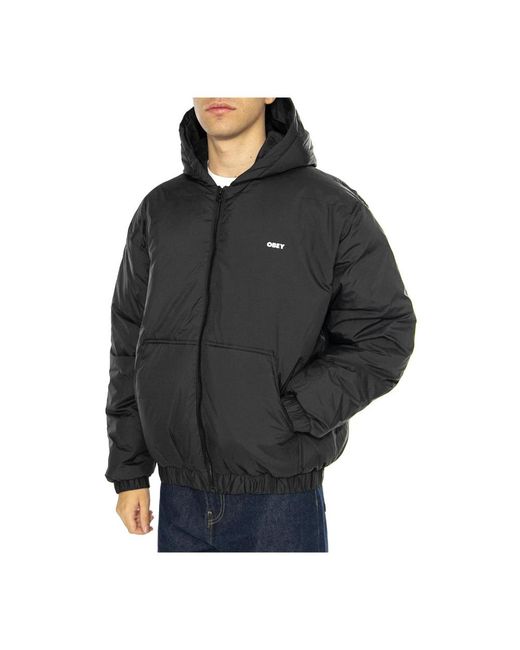 Obey Hooded Jacket in het Black voor heren