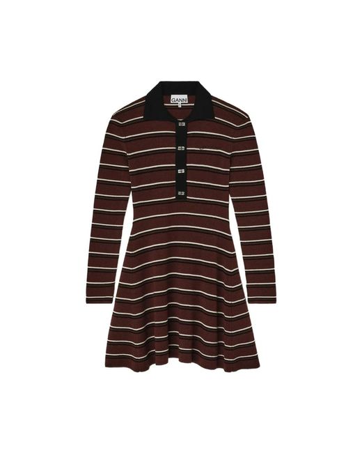 Ganni Brown Knitted Dresses