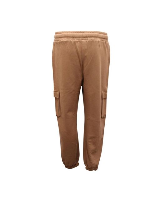 hinnominate Broeken ,Bruin ,Cargo Sweatpants Met Bruine Koffieprint in het Brown voor heren