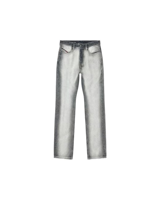 DIESEL Gray Straight Trousers for men
