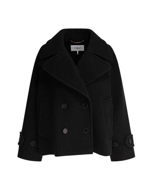 Chloé Black Double-Breasted Coats