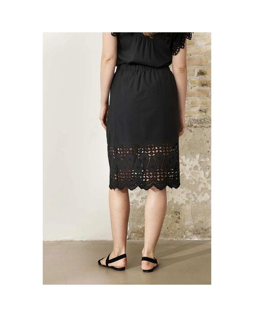 iN FRONT Rokken ,Zwart ,Kristallen Rok Met Gatpatroon in het Black