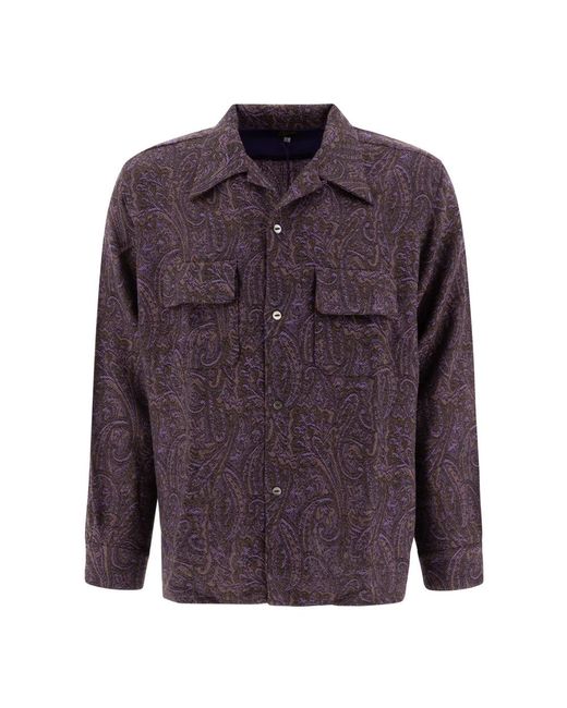 Needles Casual Shirts in het Purple voor heren