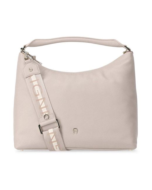 Aigner White Elegante leder-schultertasche