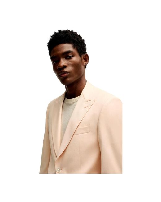 HUGO Jassen ,Wol Moderne Formele Slim Fit Wollen Blazer in het Natural voor heren