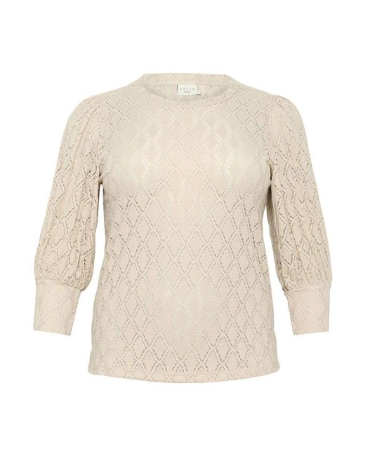Kaffe Natural Federgrau Spitzenbluse