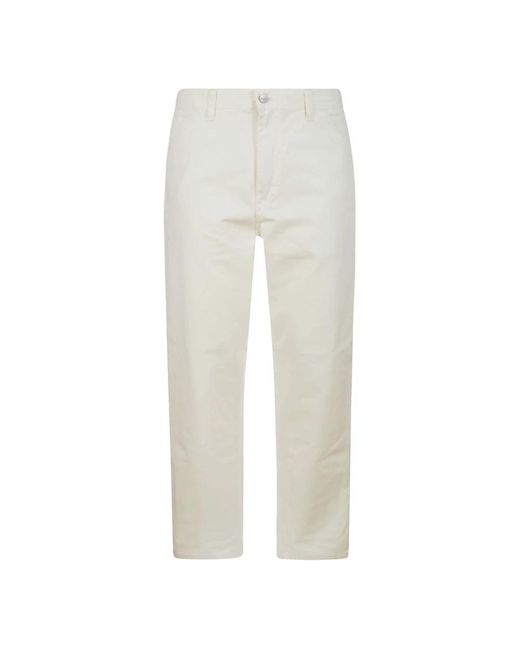 Carhartt Witte Katoenen Broek Met Zakken in het White voor heren