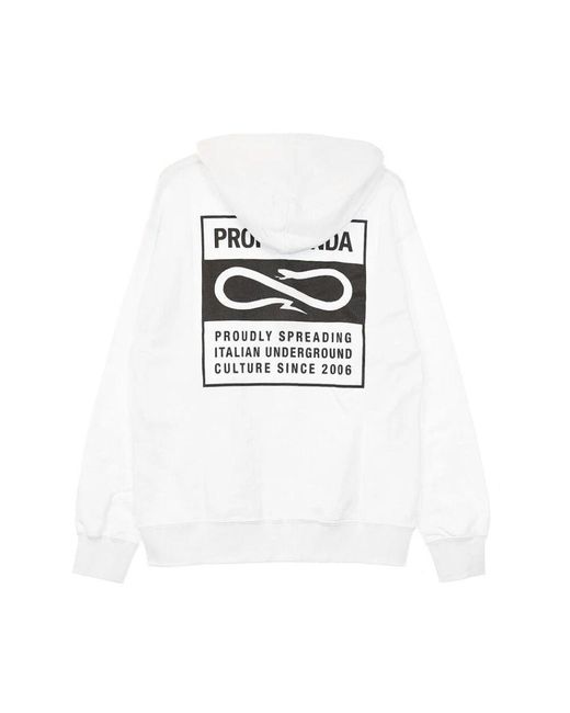 Propaganda Weißer Kapuzenpullover Mit Kängurutasche in White für Herren