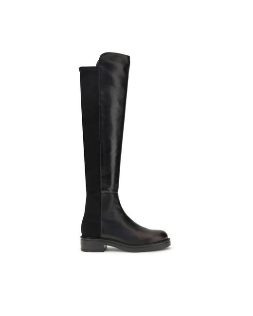 Stuart Weitzman Black Celia High Boots Elegant Design