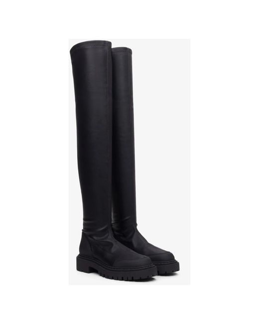 ESTRO Black Over-The-Knee Boots