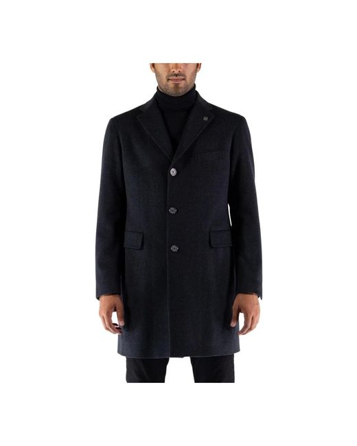 Tagliatore Black Single-Breasted Coats for men