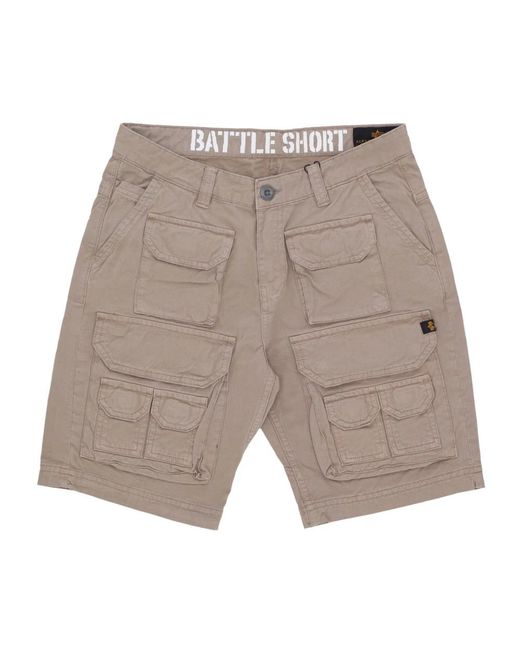 Alpha Industries Gray Casual Shorts for men