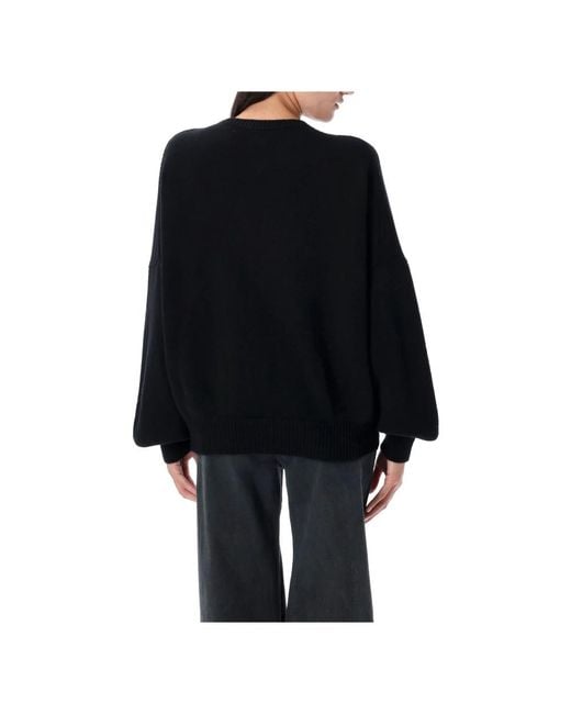 Khaite Black Schwarzer Strick V-Ausschnitt Pullover Aw25
