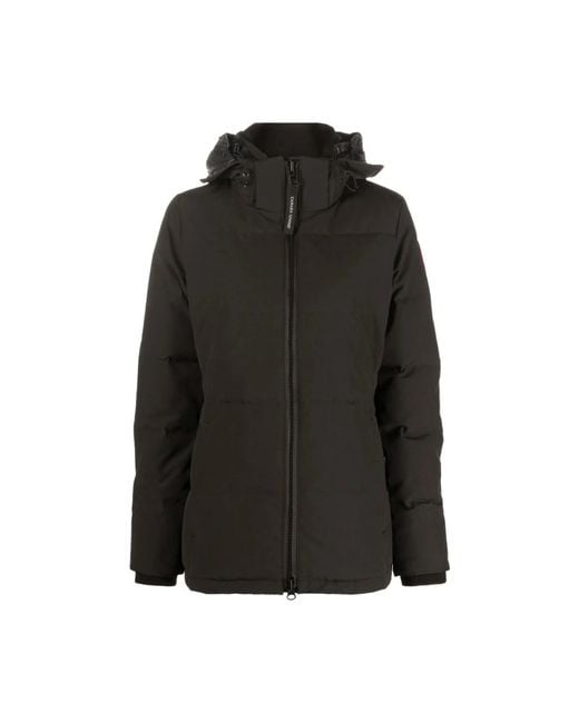 Canada Goose Zwarte Veren Gewatteerde Hoodie in het Black