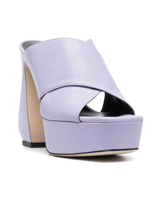 Sergio Rossi Blue Heeled Mules
