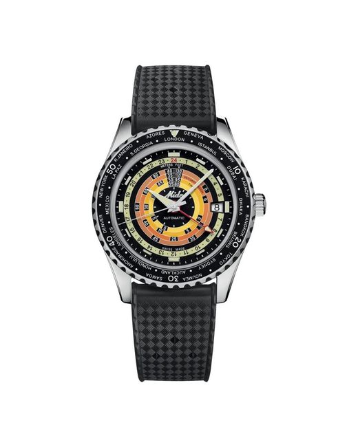 MIDO Accessoires ,Zwart ,Ocean Star Decompression Worldtimer in het Metallic voor heren
