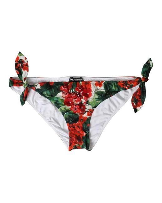 Dolce & Gabbana Red Blumige bikinihose