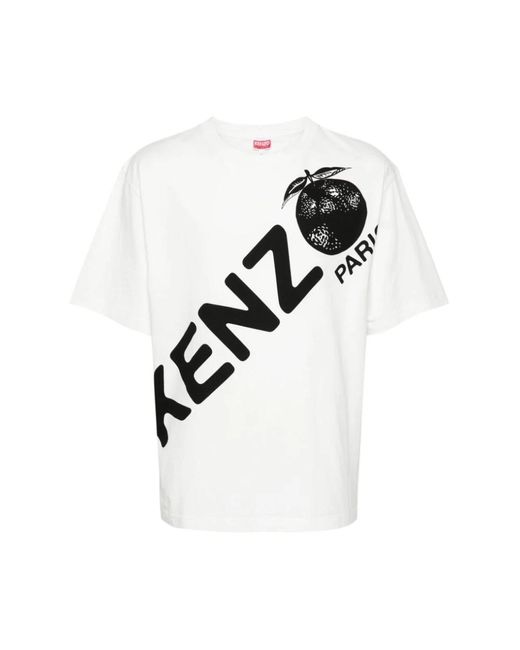 T-Shirt Con Stampa di KENZO in White da Uomo