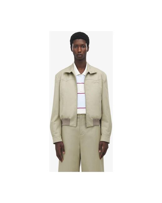 McQueen Jassen ,Katoen Cropped Harrington Jacket in het Green voor heren