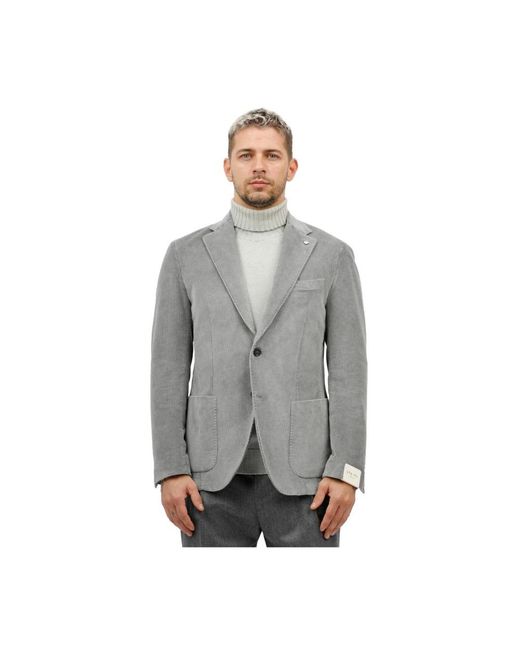 L.b.m. 1911 Fluweel Gestreepte Jas in het Gray voor heren