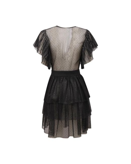 Twinset Black Tüllkleid Mit Pailletten, Stil 221Tt2051