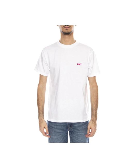 T-Shirts Obey de hombre de color White