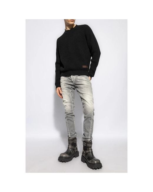 DSquared² Truien & Vesten ,Zwart ,Wol Wollen Trui in het Black voor heren