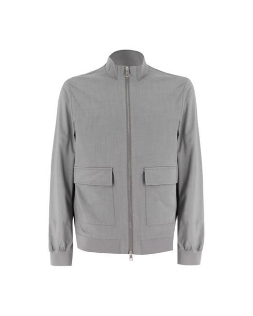 DUNO Jassen ,Grijs ,Wol Warmte-Gesealde Zip Jas Met Zakken in het Gray voor heren