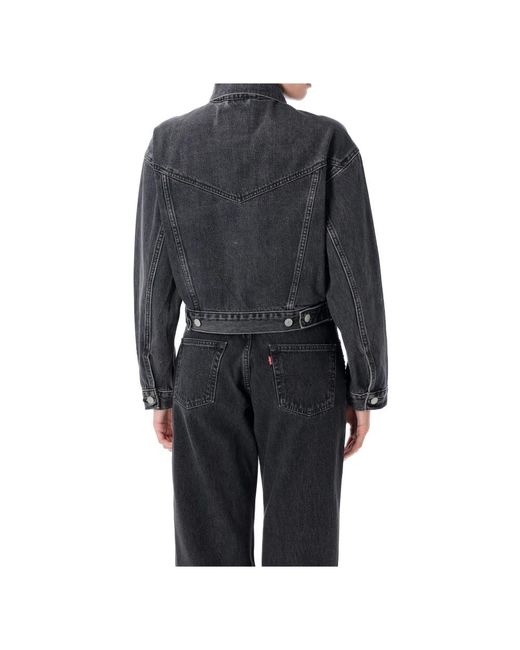 Levi's Jassen ,Zwart ,Denim Shrunken '90S Trucker Denim Jacket in het Black