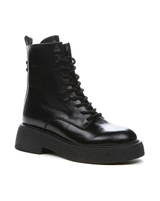 Keddo Black Lace-Up Boots