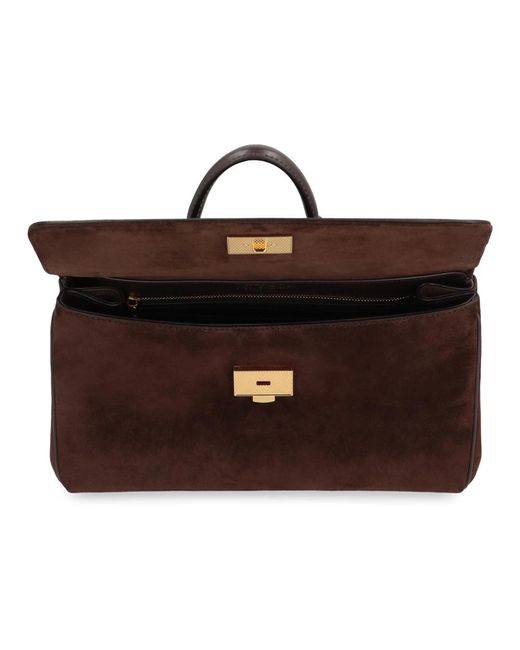 Dolce & Gabbana Sicily Suede Handtas in het Brown