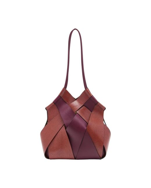 Ulla Johnson Purple Geprägte Mixte Tote Tasche
