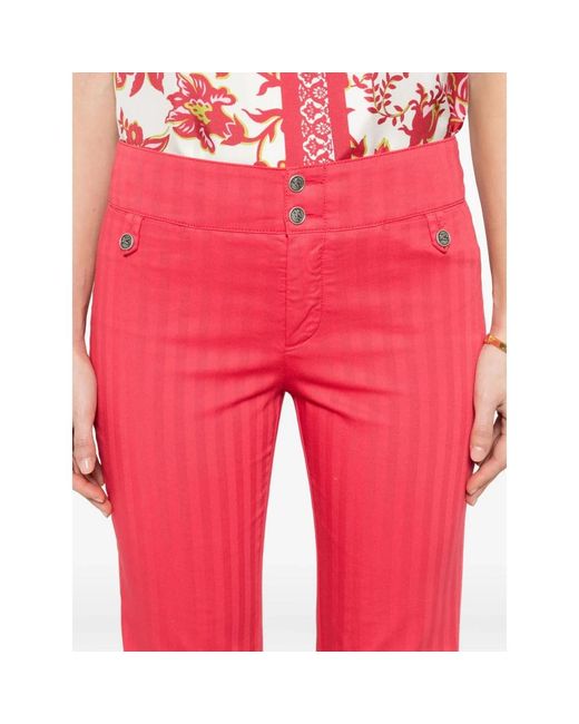 Etro Cotton Elastane Pants in het Red