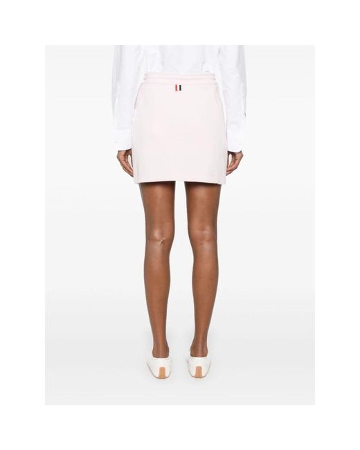 Thom Browne Rokken ,Roze ,Katoen Roze Mini Rok 4Bar Katoen in het Pink