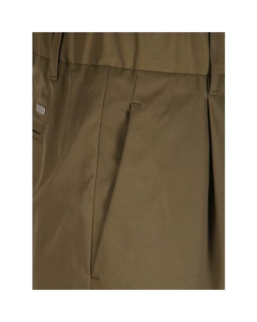 Herno Green Straight Trousers for men