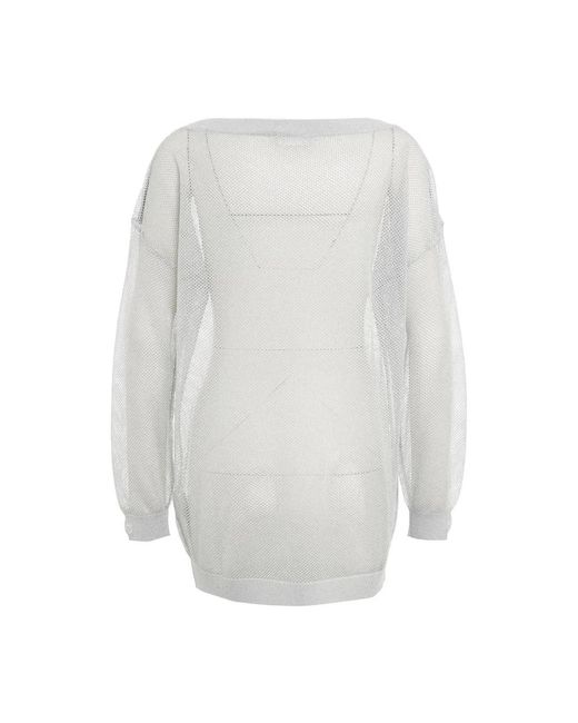 Liu Jo White Silberner sweatshirt ss24 handwäsche