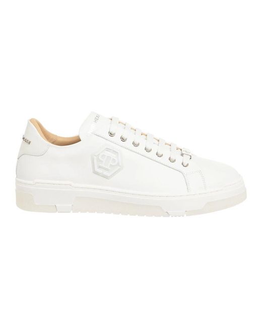 Philipp Plein Hexagon Schnürsneakers Einfaches Muster in White für Herren